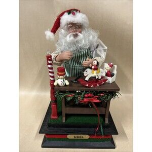 VTG Holiday Scene Santa Creations Musical Lights Up Plays Xmas Carols 1990 W/box